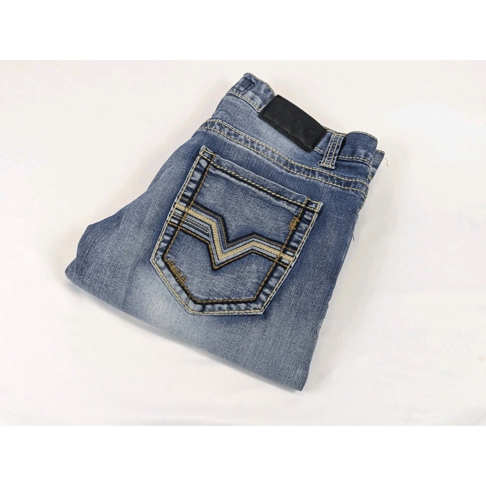 True Luck Jeans Men's 32x32 Blue Embroidered Country Rodeo‎ Western Stitch